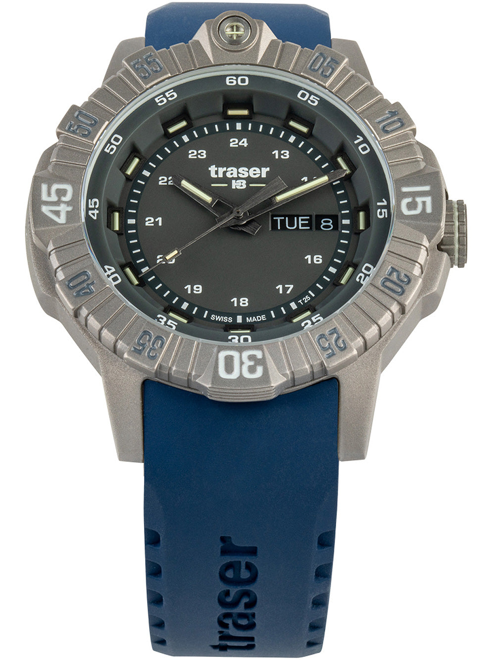 Traser H3 110667 Tactical Grey Titan vyriškas laikrodis 46mm 20ATM