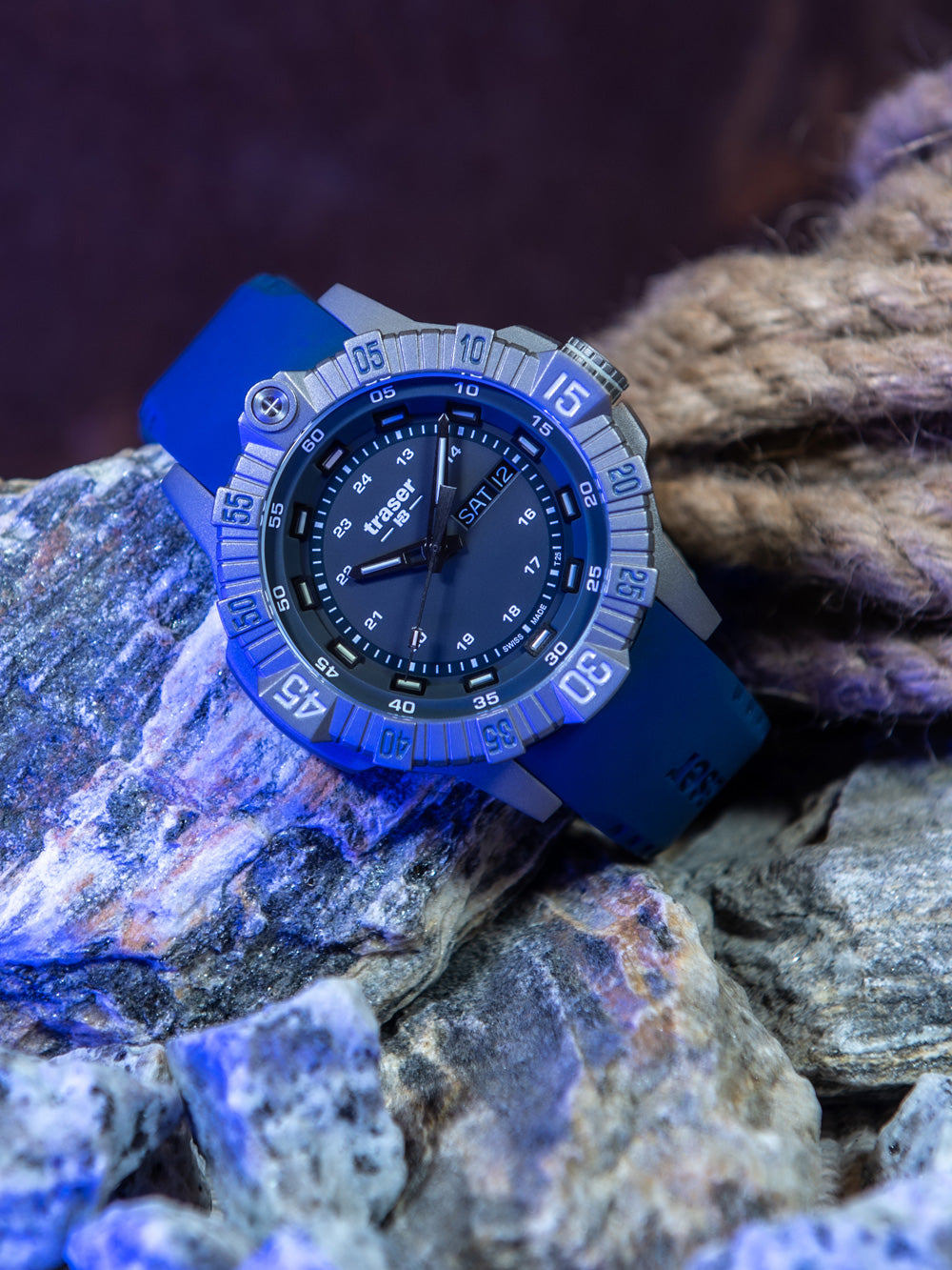 Traser H3 110667 Tactical Grey Titan vyriškas laikrodis 46mm 20ATM