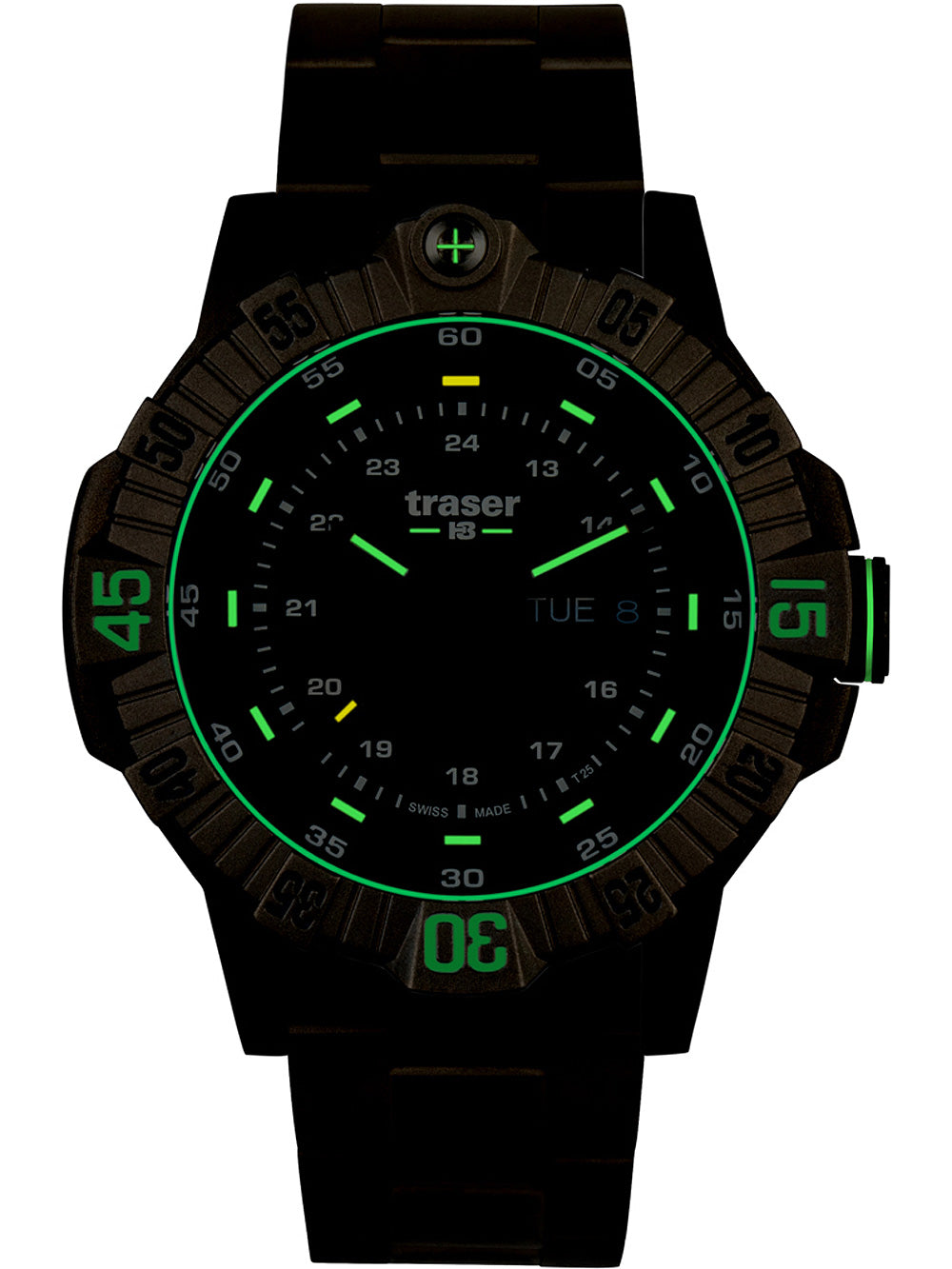 Traser H3 110667 Tactical Grey Titan vyriškas laikrodis 46mm 20ATM