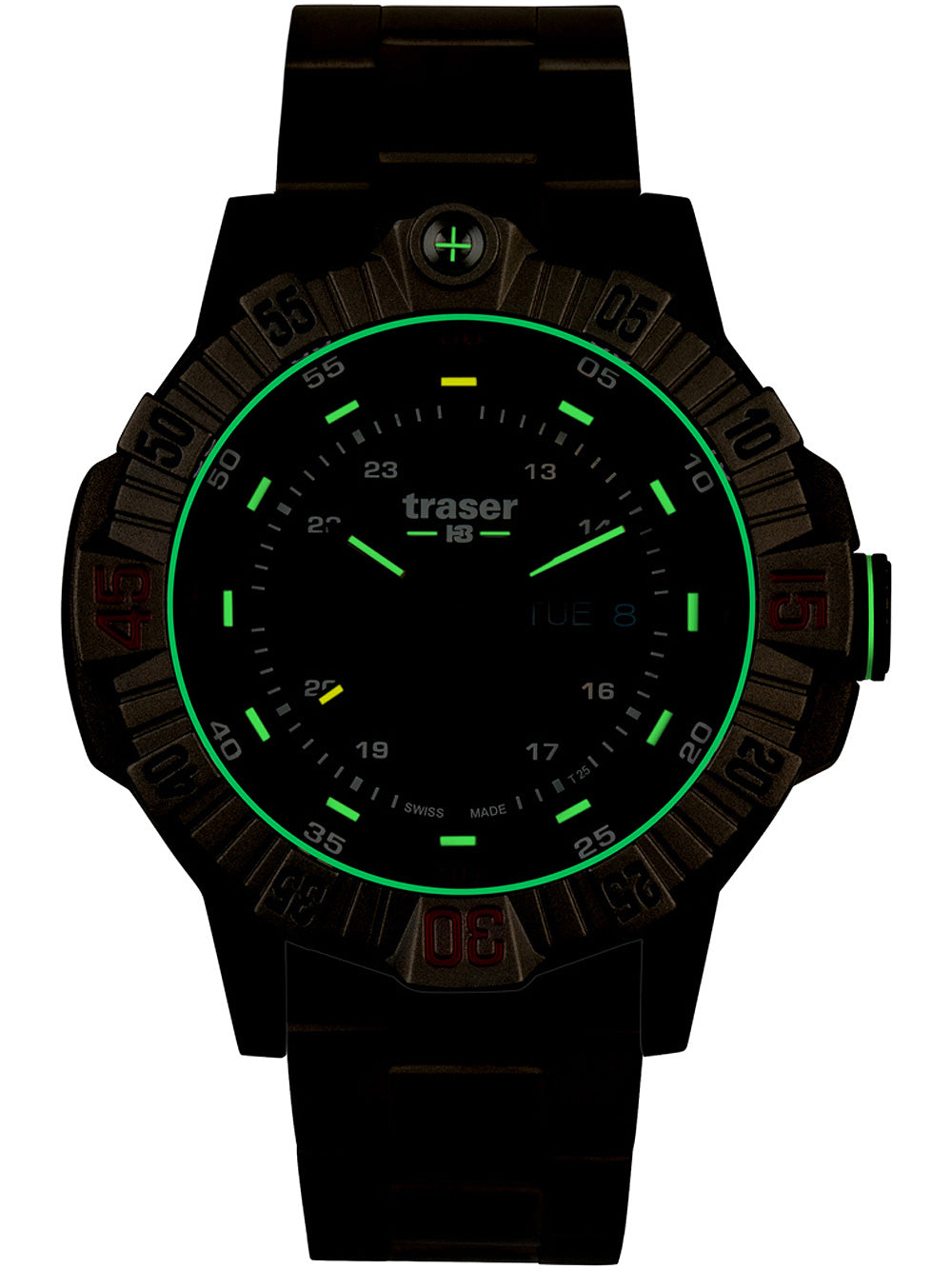 Traser H3 110668 Tactical Brown Titan vyriškas laikrodis 46mm 20ATM