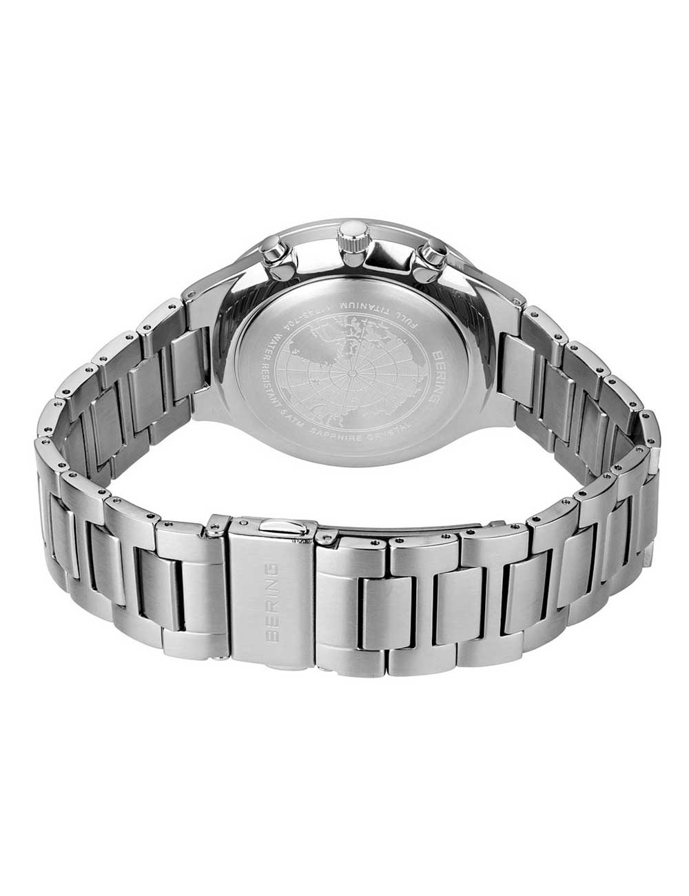 Bering 11743-704 Classic Titanium Chronograph vyriškas laikrodis 40mm 5ATM