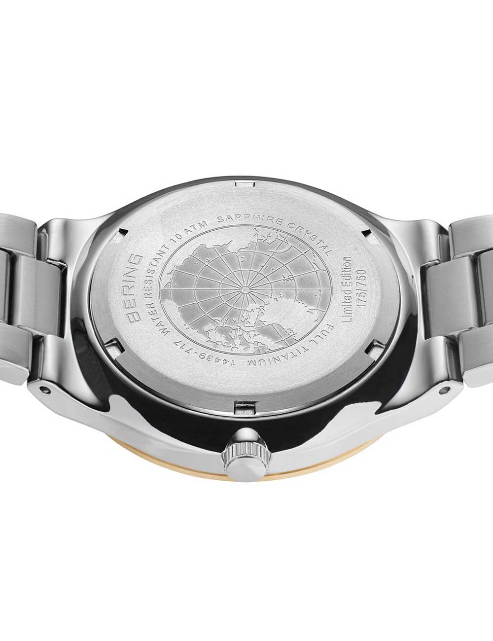 Bering 14439-717 vyriškas laikrodis Solar laikrodis Titanium 39mm 10ATM