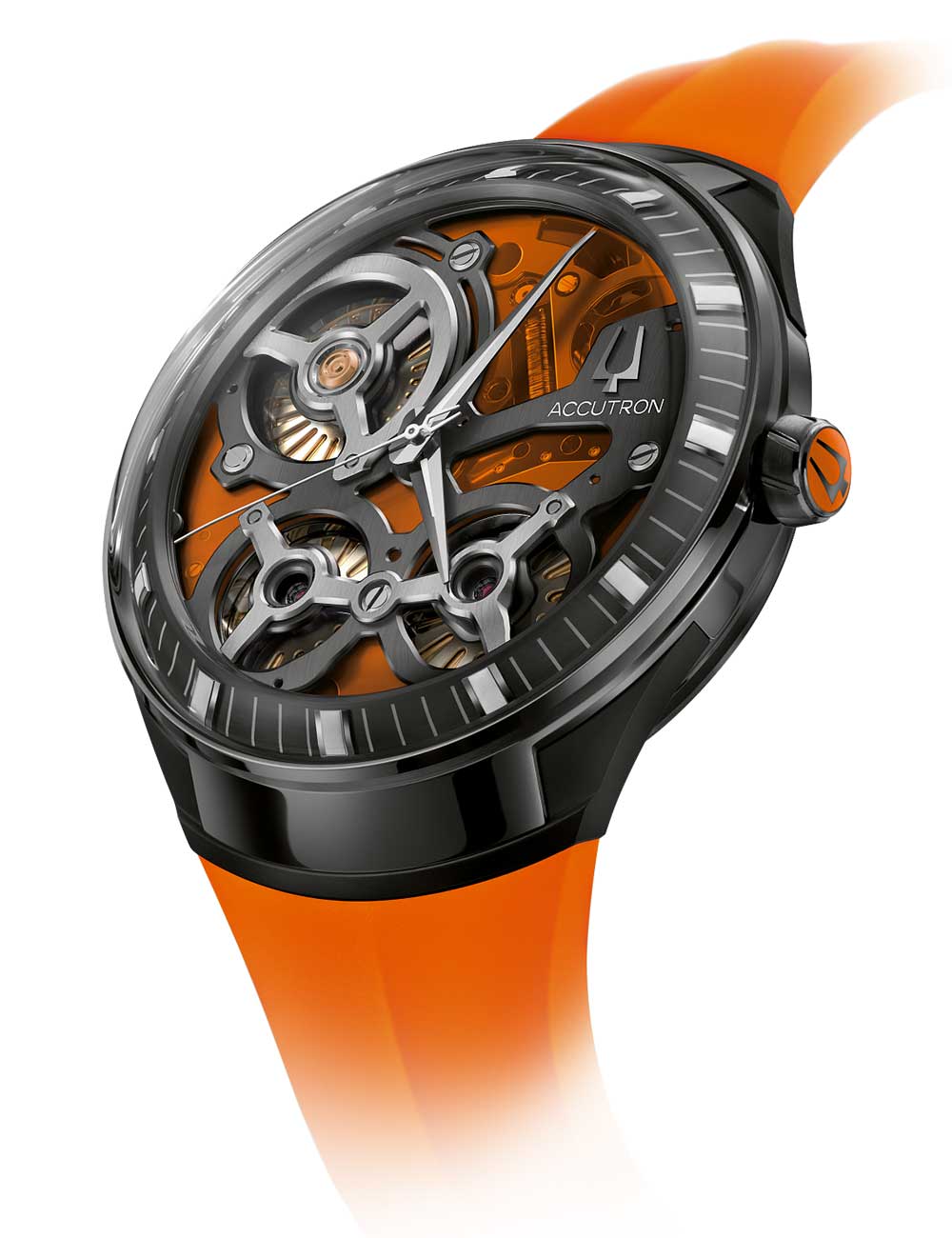 Bulova 28A205 vyriškas laikrodis Accutron DNA Casino Limited Edition orange