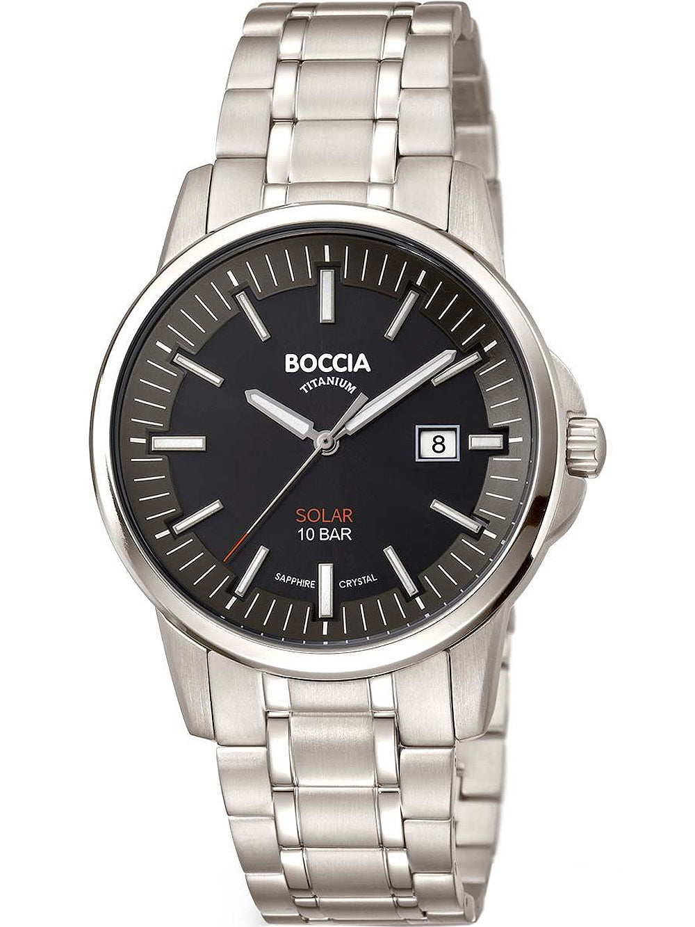 Boccia 3643-04 vyriškas laikrodis solar titanium 39mm 10ATM
