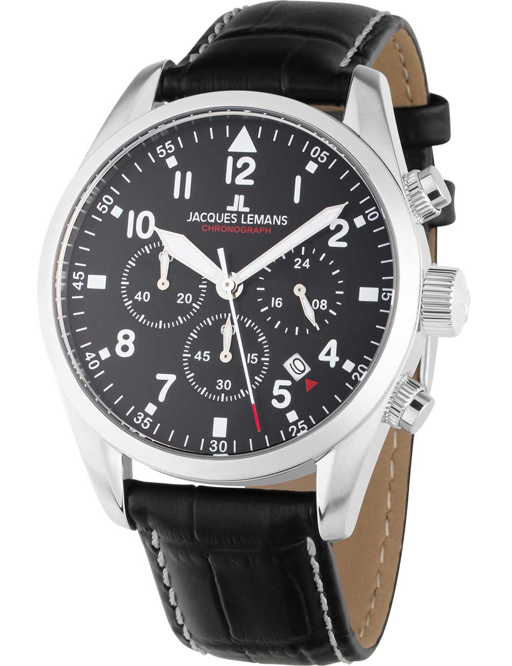 Jacques Lemans 42-2A Barcelona vyriškas laikrodis Chronograph 42mm 10ATM