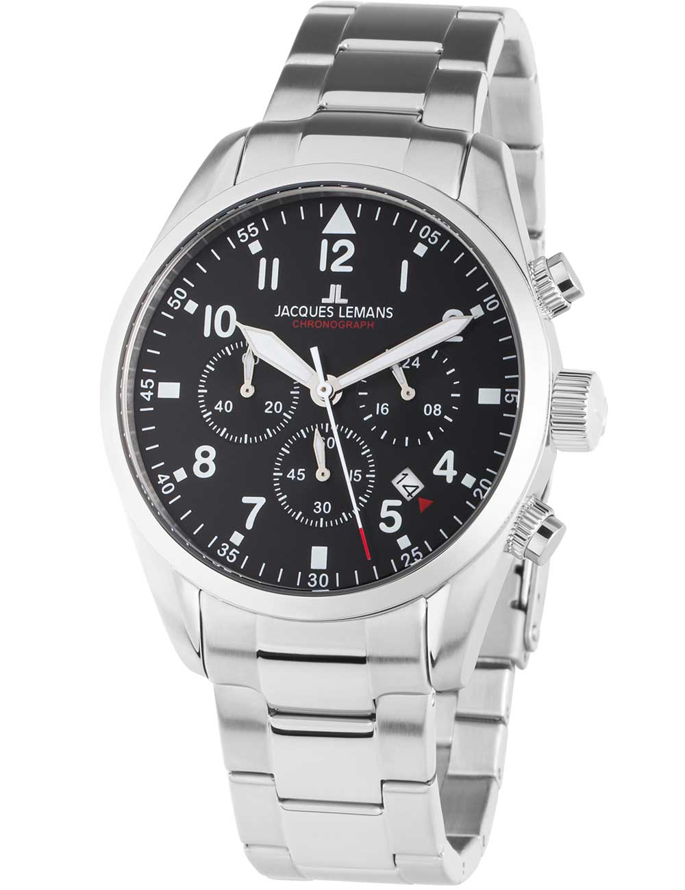 Jacques Lemans 42-2C Barcelona vyriškas laikrodis Chronograph 42mm 10ATM