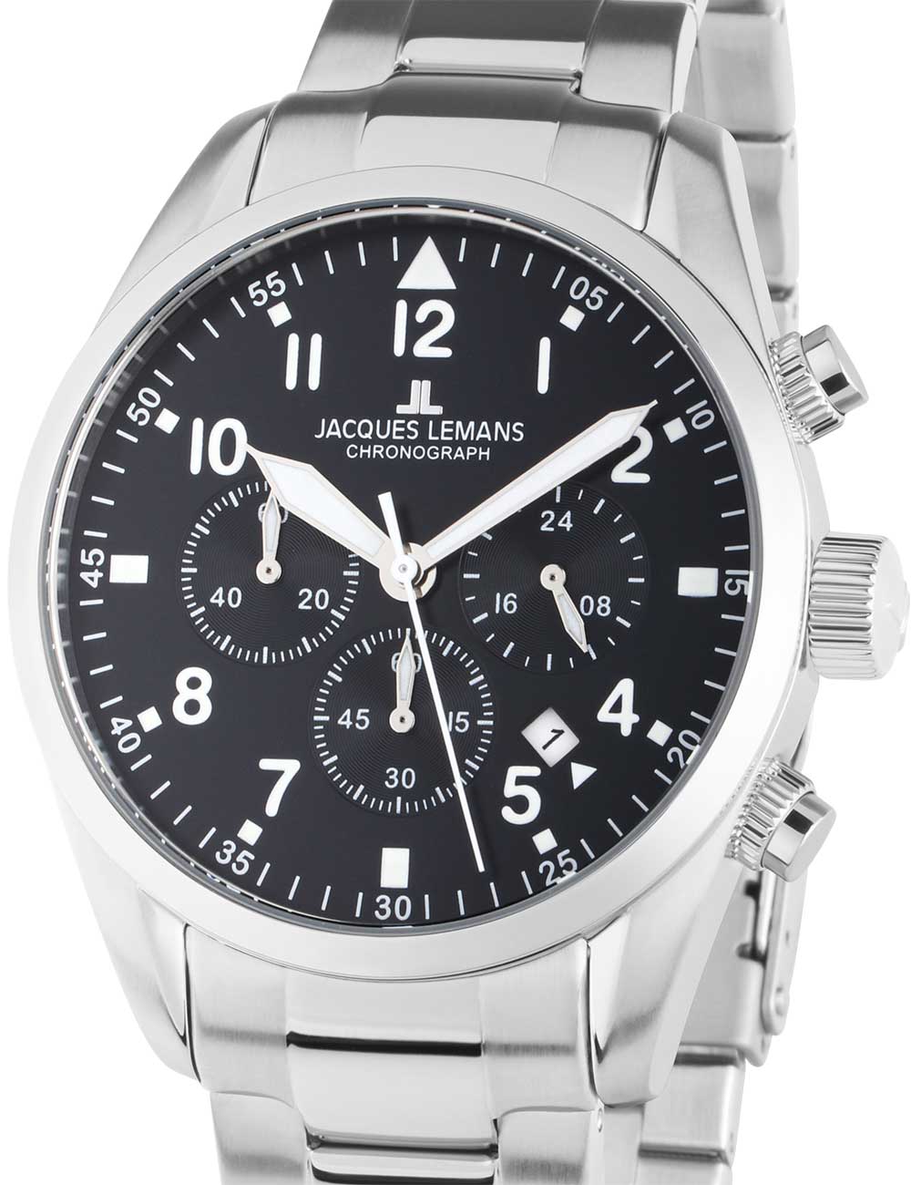 Jacques Lemans 42-2D Barcelona vyriškas laikrodis Chronograph 42mm 10ATM