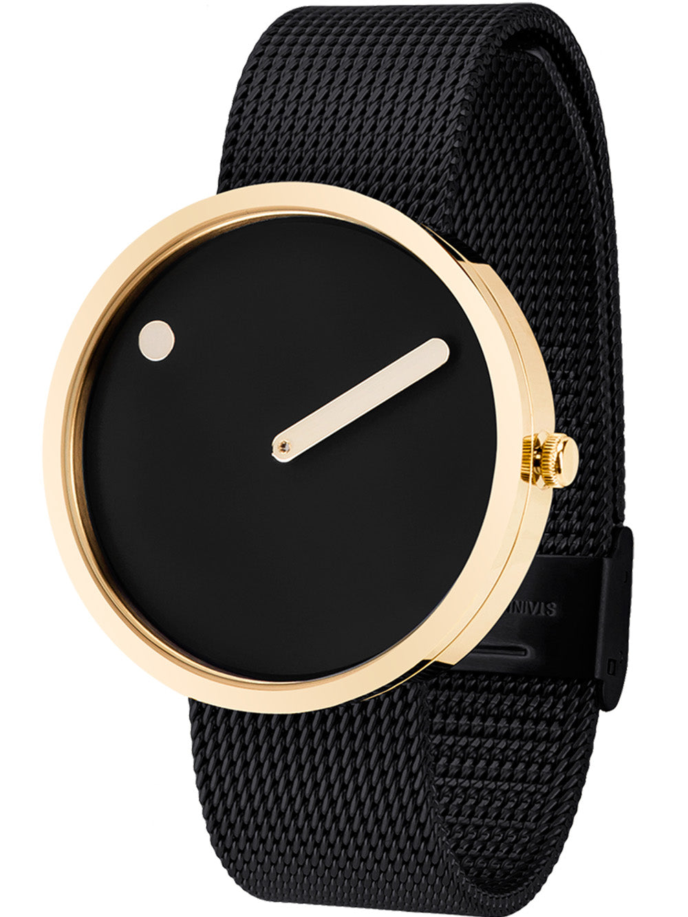 PICTO 43387-1020 Unisex laikrodis Black and Gold 40mm 5ATM