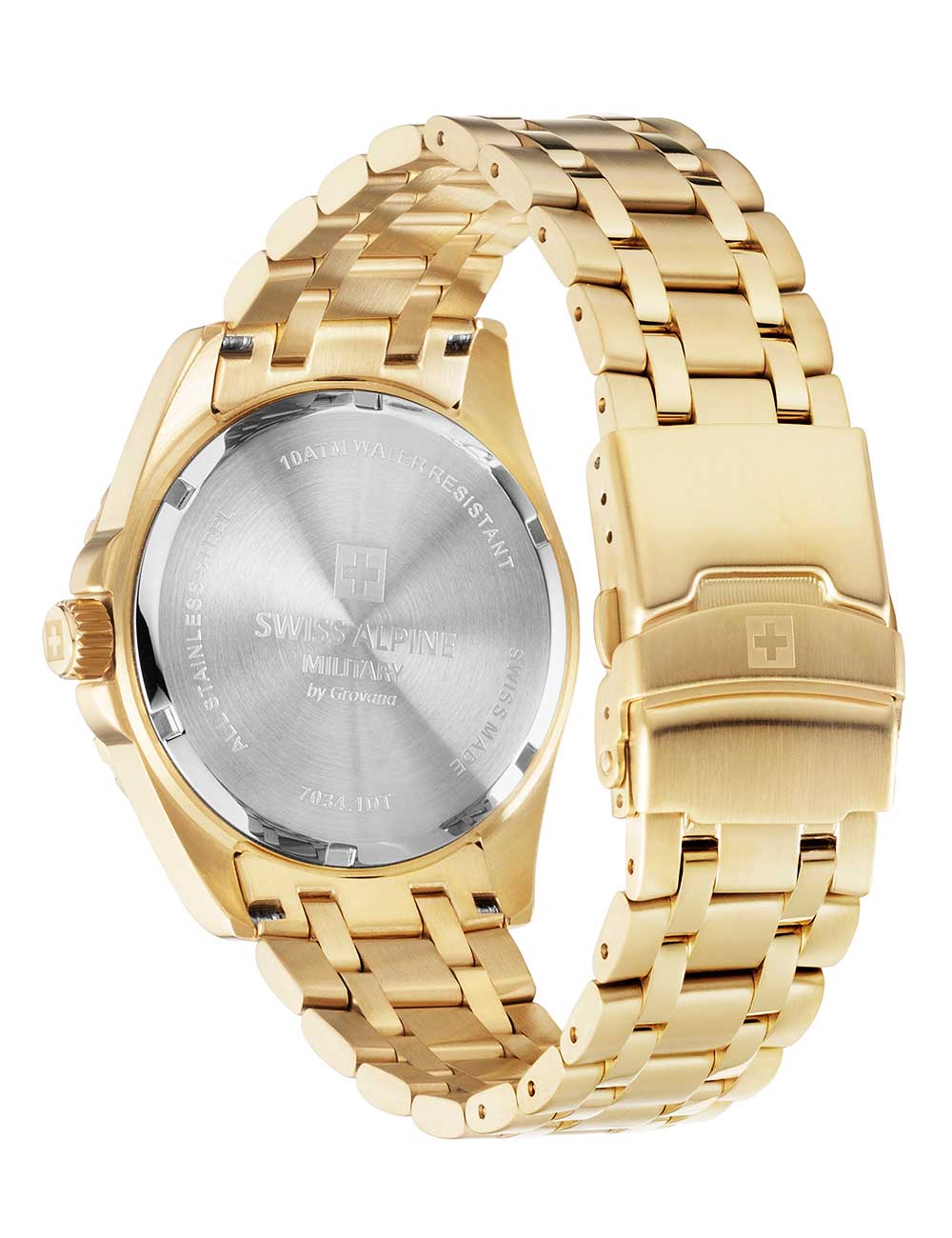 Swiss Alpine Military 7034.1118 vyriškas laikrodis Sierra gold green 42mm 10ATM