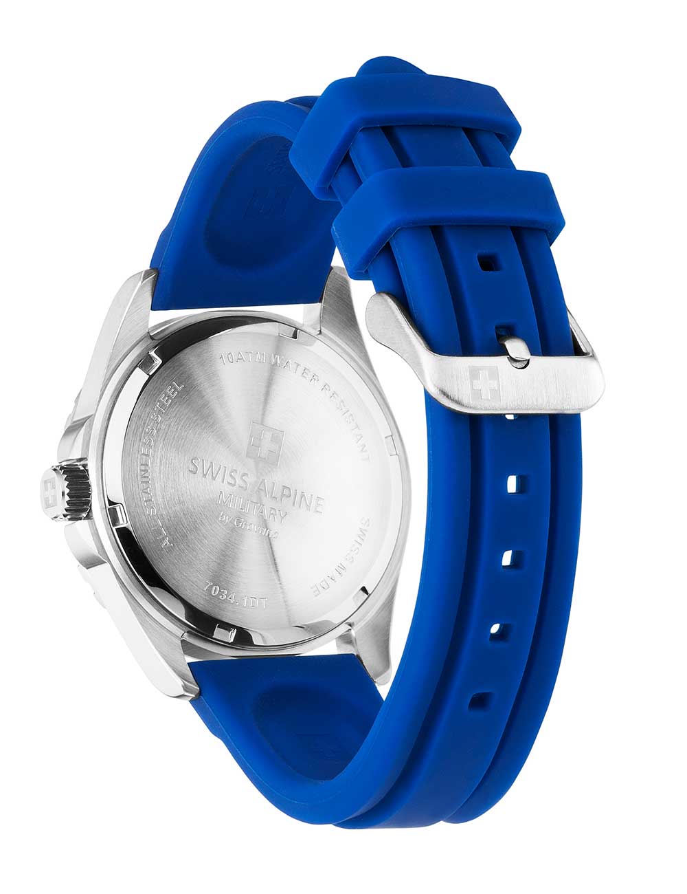 Swiss Alpine Military 7034.1835 vyriškas laikrodis Sierra silver blue 42mm 10ATM