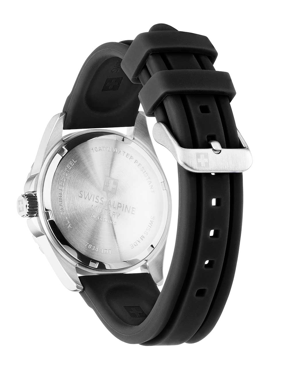 Swiss Alpine Military 7034.1837 vyriškas laikrodis Sierra silver black 42mm 10ATM