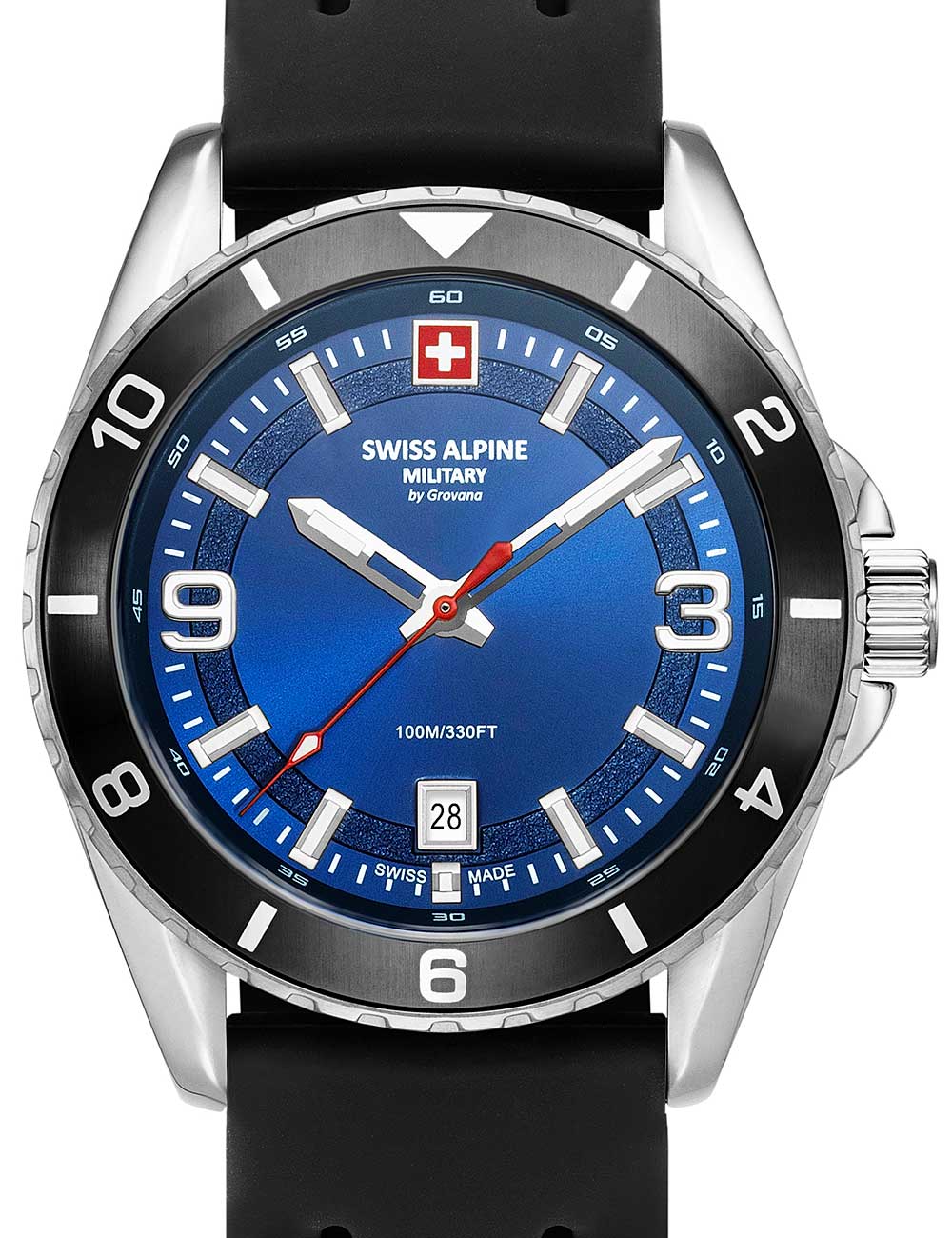Swiss Alpine Military 7034.1839 vyriškas laikrodis Sierra silver blue 42mm 10ATM