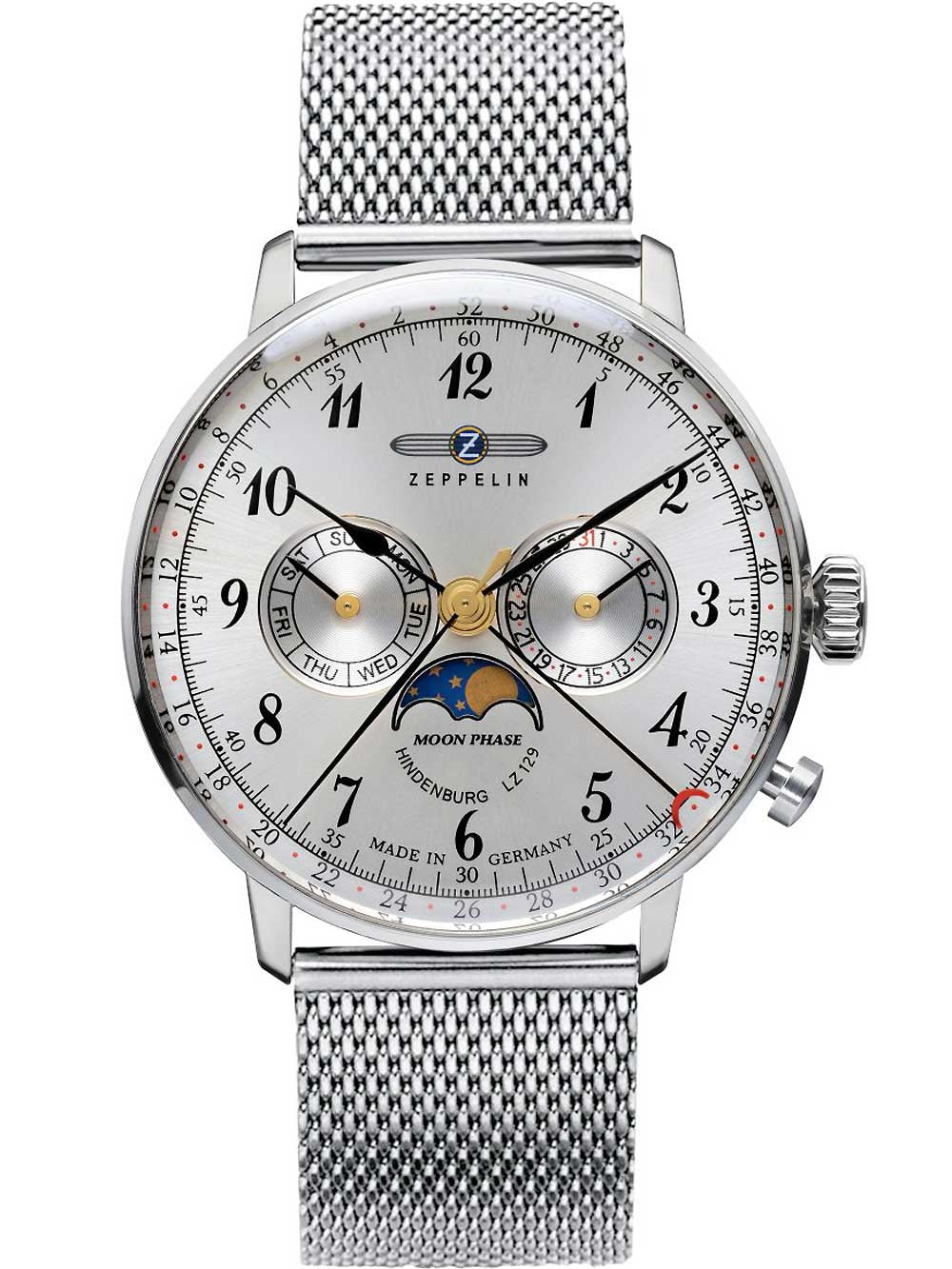 Zeppelin 7036M-1 Hindenburg LZ129 vyriškas laikrodis moon phase 40mm