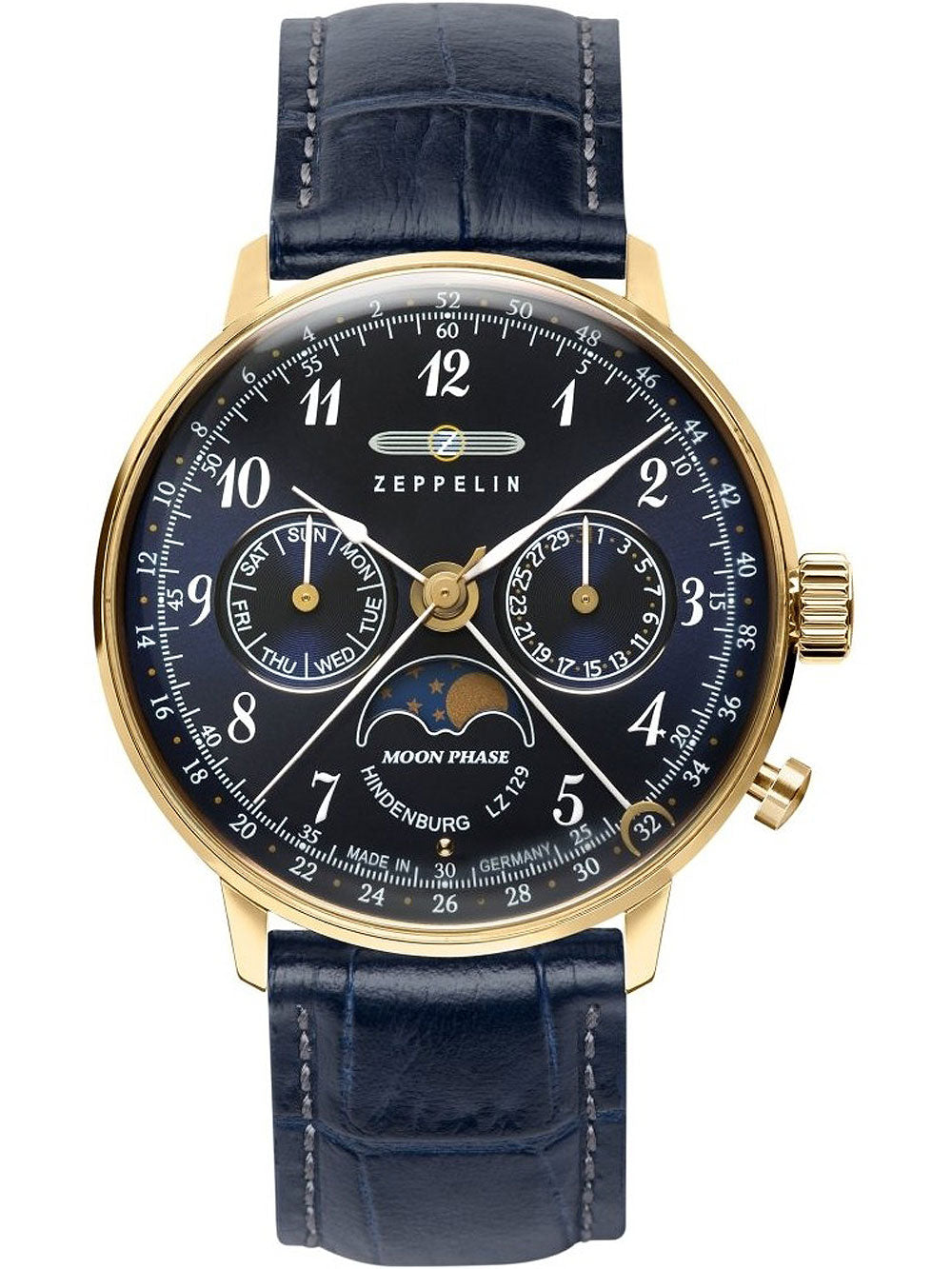 Zeppelin 7039-2 Hindenburg LZ129 Moonphase moteriškas laikrodis 36mm 3ATM
