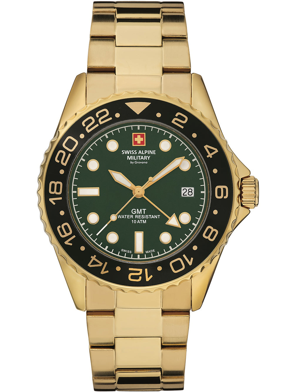 Swiss Alpine Military 7052.1114 vyriškas laikrodis GMT 42mm 10ATM