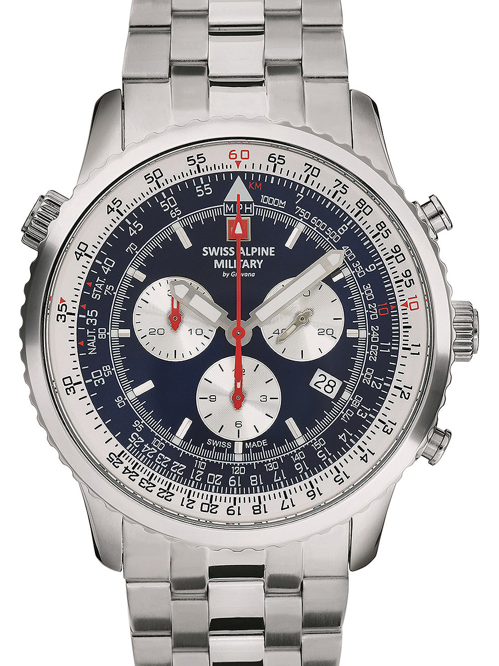 Swiss Alpine Military 7078.9135 chrono vyriškas laikrodis 45mm  10ATM