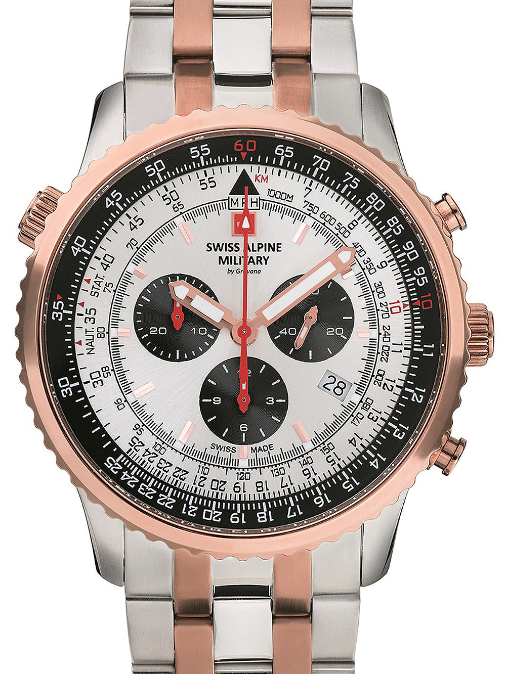 Swiss Alpine Military 7078.9152 chrono vyriškas laikrodis 45mm 10ATM