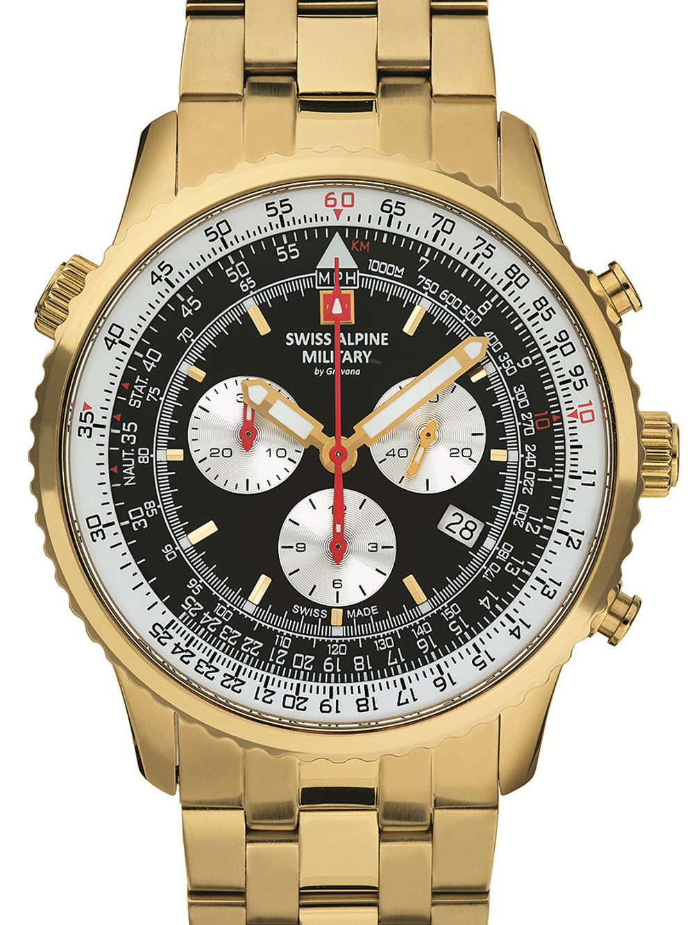 Swiss Alpine Military 7078.9117 chrono vyriškas laikrodis 45mm 10ATM