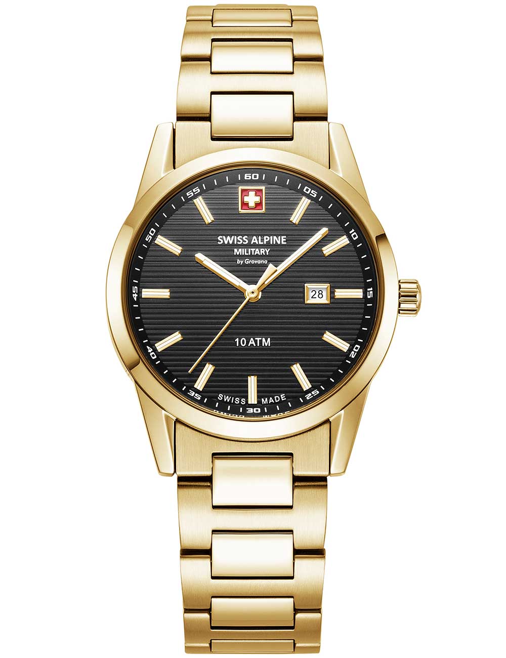 Swiss Alpine Military 7767.1117 moteriškas laikrodis Argos gold black 34mm 10ATM