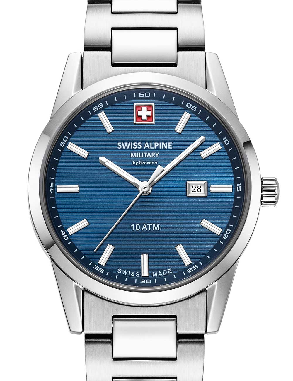 Swiss Alpine Military 7767.1135 moteriškas laikrodis Argos silver blue 34mm 10ATM