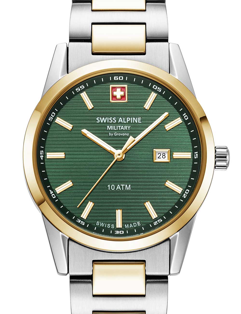 Swiss Alpine Military 7767.1144 moteriškas laikrodis Argos two tone green 34mm 10ATM
