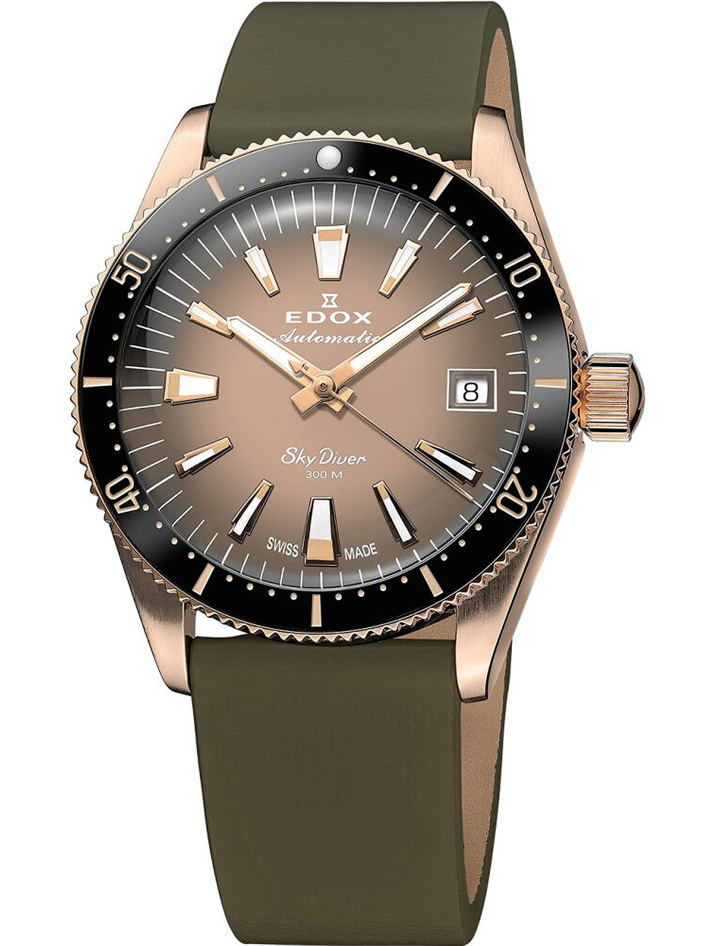 Edox 80131-37RNC-VDBEI Skydiver Automatic + 2nd strap moteriškas laikrodis 38mm 30ATM