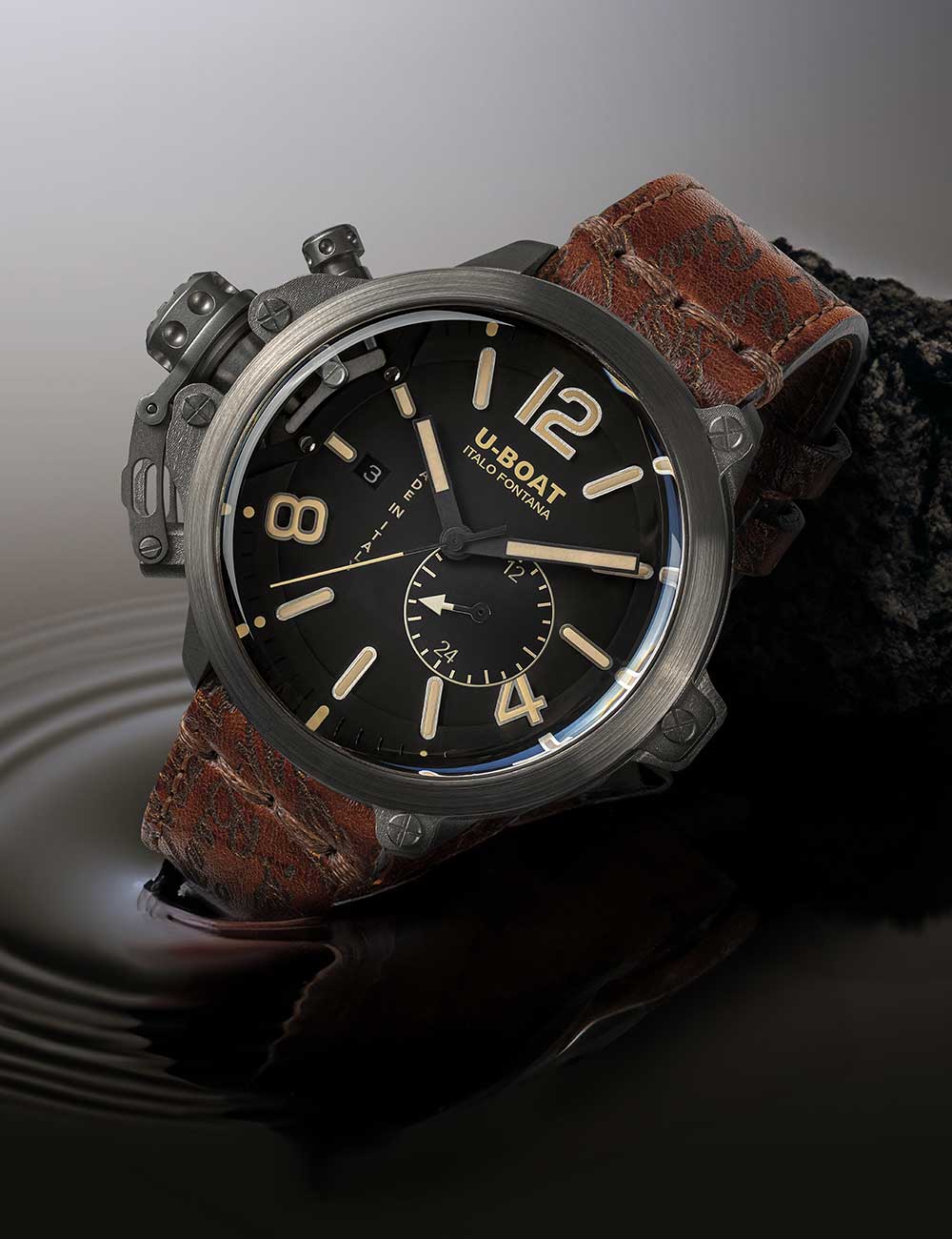 U-Boat 8805 vyriškas laikrodis Capsule Titanium BK BE 50mm 10ATM