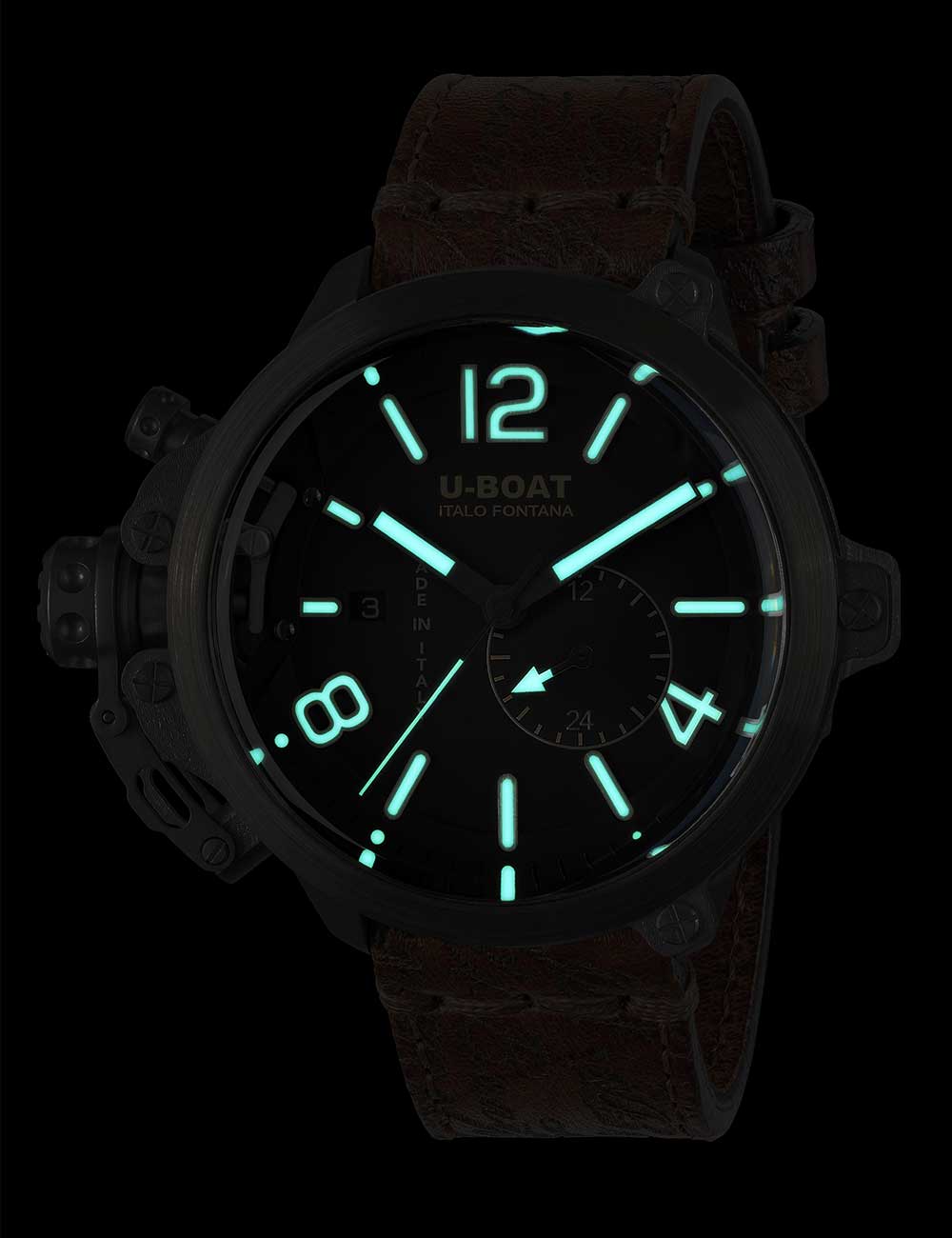 U-Boat 8805 vyriškas laikrodis Capsule Titanium BK BE 50mm 10ATM