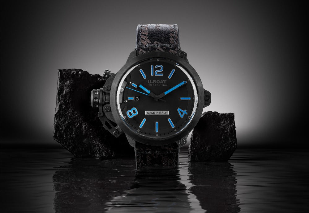U-Boat 8806 Capsule 50 mm PVD BK BL Automatic vyriškas laikrodis 10ATM