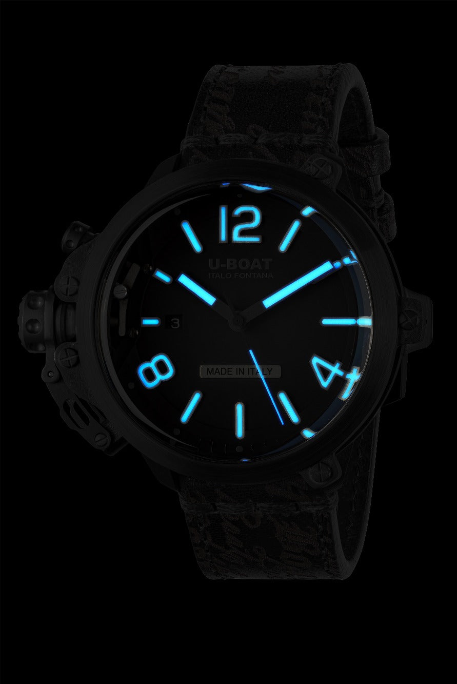 U-Boat 8806 Capsule 50 mm PVD BK BL Automatic vyriškas laikrodis 10ATM