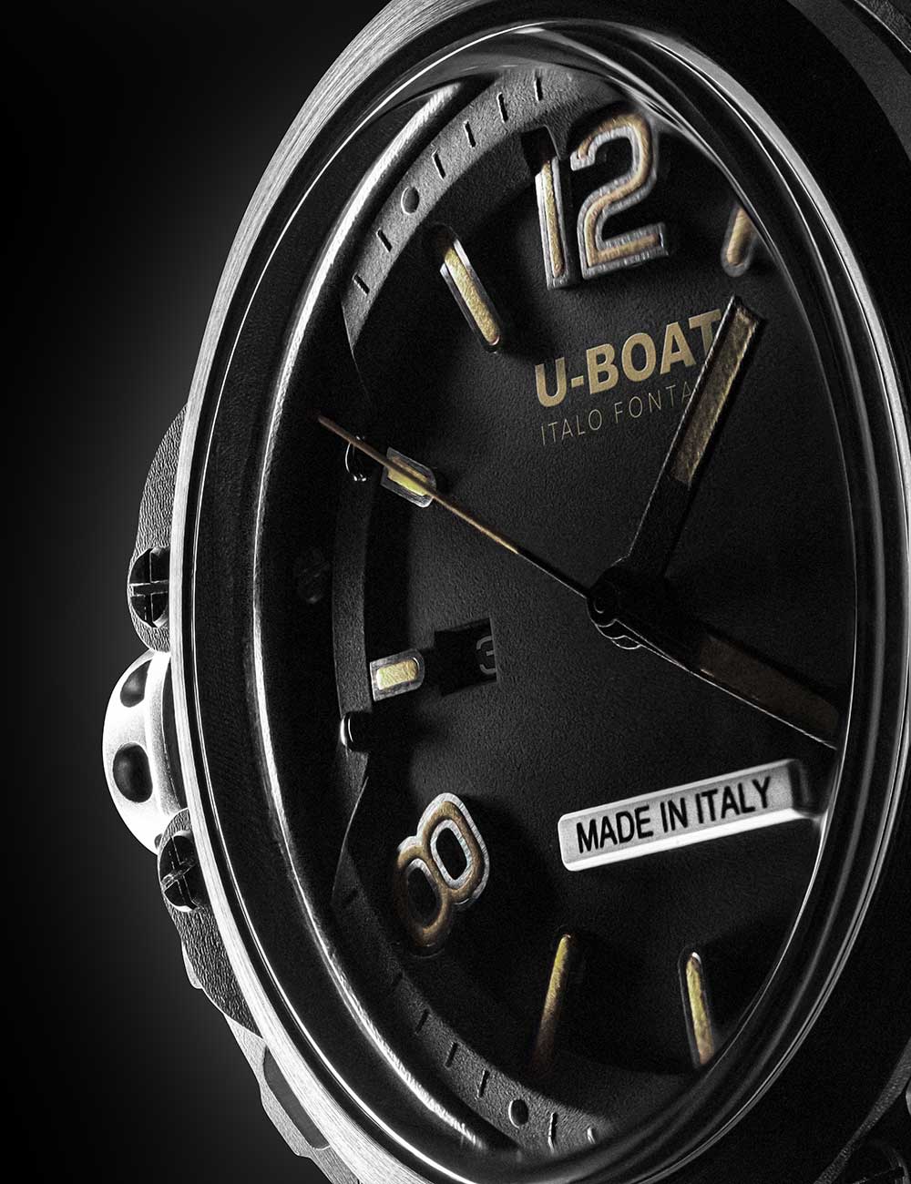 U-Boat 8807 Capsule 50 mm SS BK BE Automatic vyriškas laikrodis 10ATM