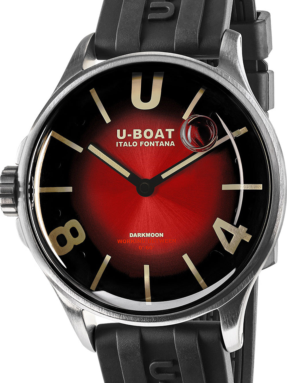 U-Boat 9500 Darkmoon Red SS Soleil vyriškas laikrodis 40mm 5ATM