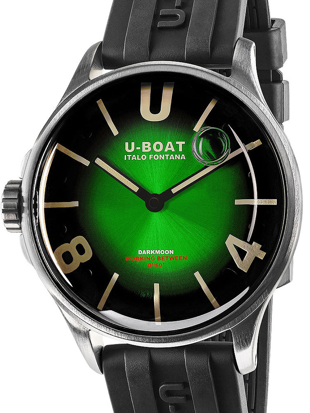 U-Boat 9502 Darkmoon Green SS Soleil vyriškas laikrodis 40mm 5ATM