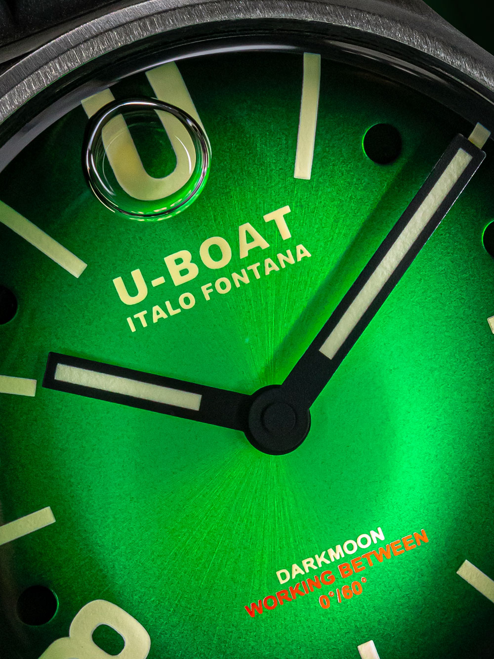 U-Boat 9502 Darkmoon Green SS Soleil vyriškas laikrodis 40mm 5ATM
