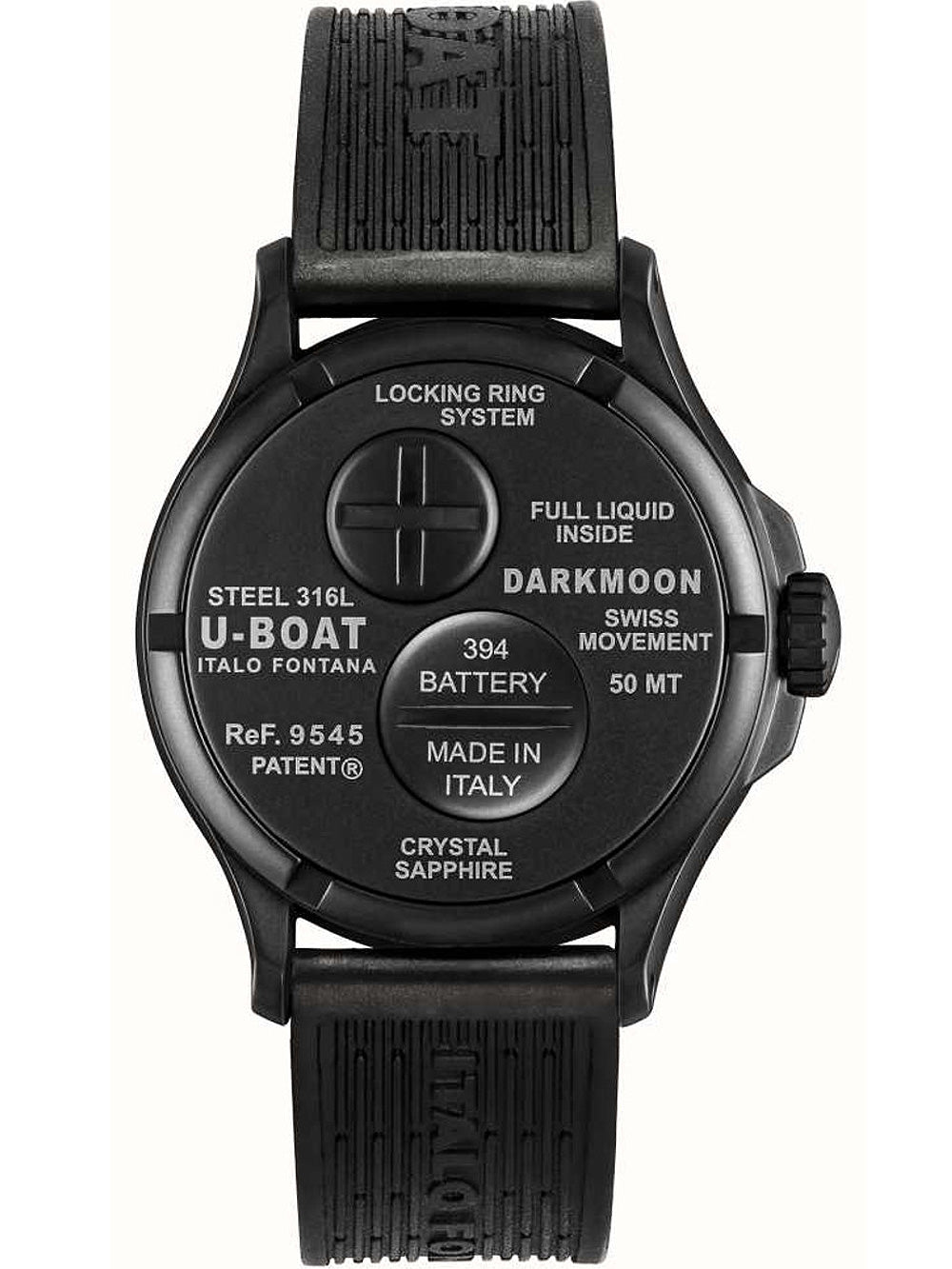 U-Boat 9545 Darkmoon Black PVD vyriškas laikrodis 40mm 5ATM