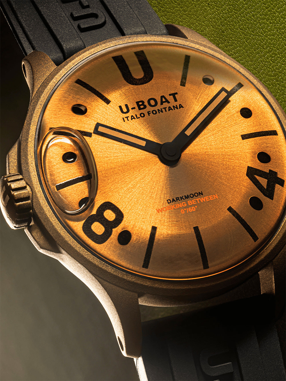 U-Boat 9547 Darkmoon Brown Vintage vyriškas laikrodis 40mm 5ATM