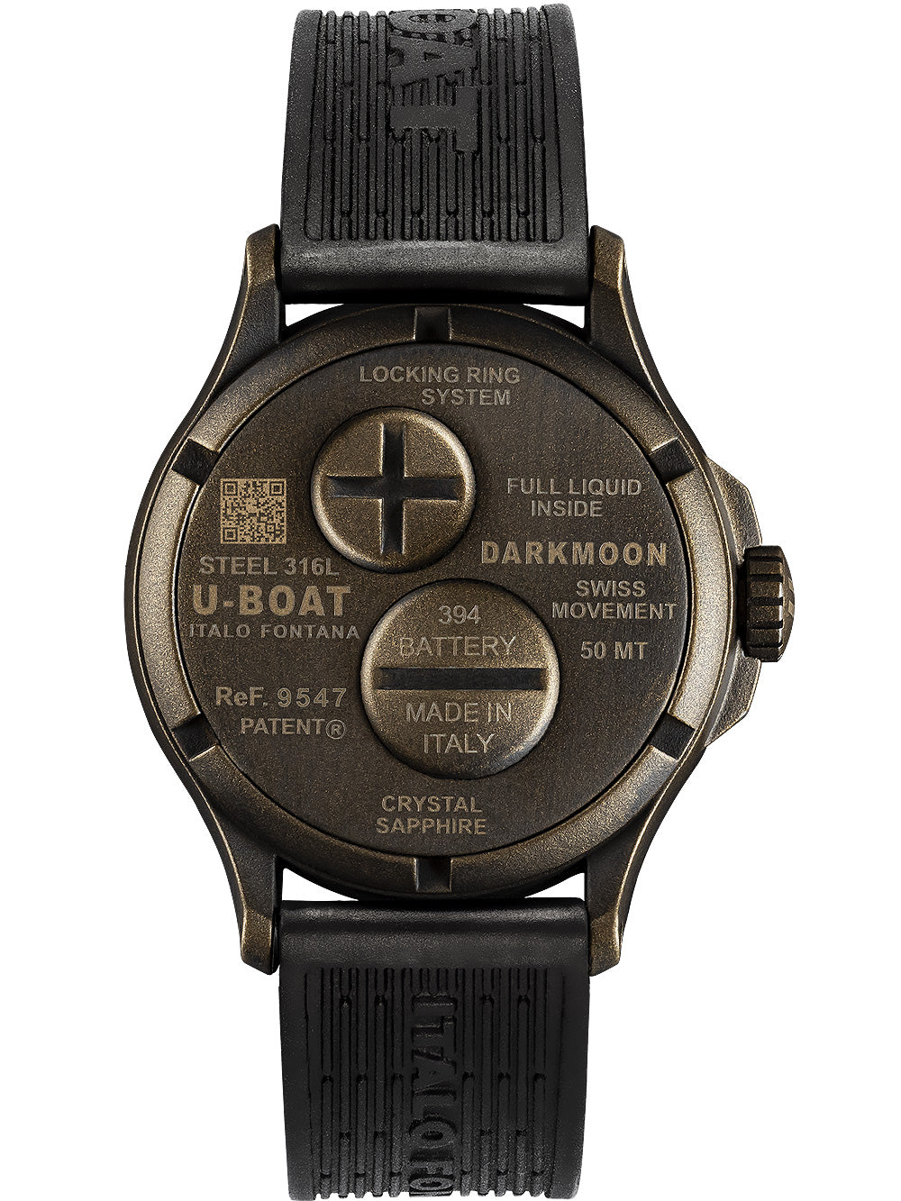 U-Boat 9547 Darkmoon Brown Vintage vyriškas laikrodis 40mm 5ATM
