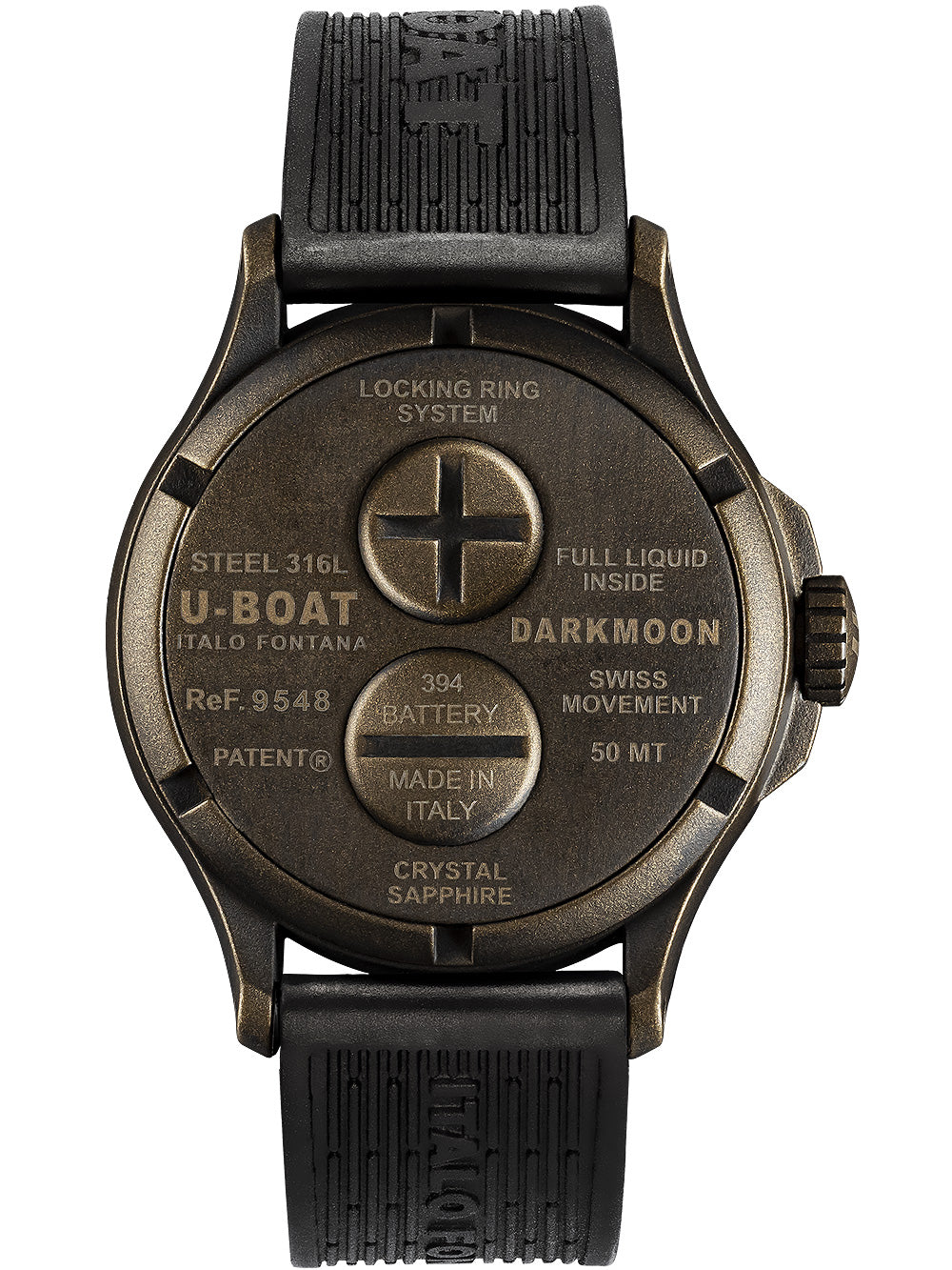 U-Boat 9548 Darkmoon Brown Vintage vyriškas laikrodis 44mm 5ATM