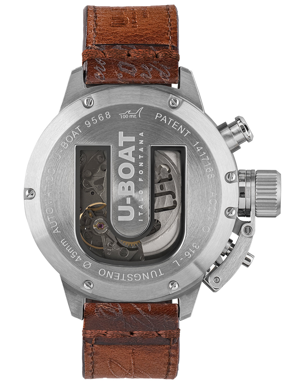 U-Boat 9568 Classico 45 mm Tungsteno CAS 2 vyriškas laikrodis 10ATM