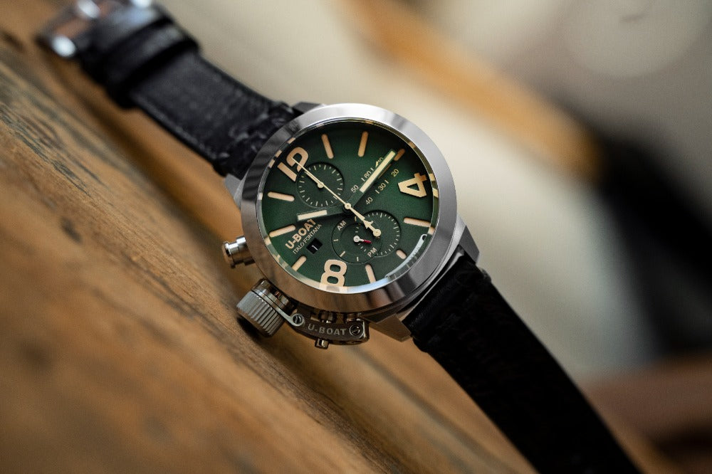 U-Boat 9581 Classico 45 mm Tungsteno CAS Green vyriškas laikrodis 10ATM