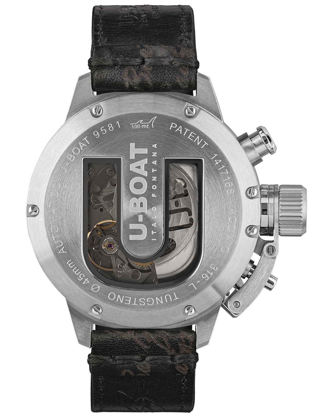 U-Boat 9581 Classico 45 mm Tungsteno CAS Green vyriškas laikrodis 10ATM