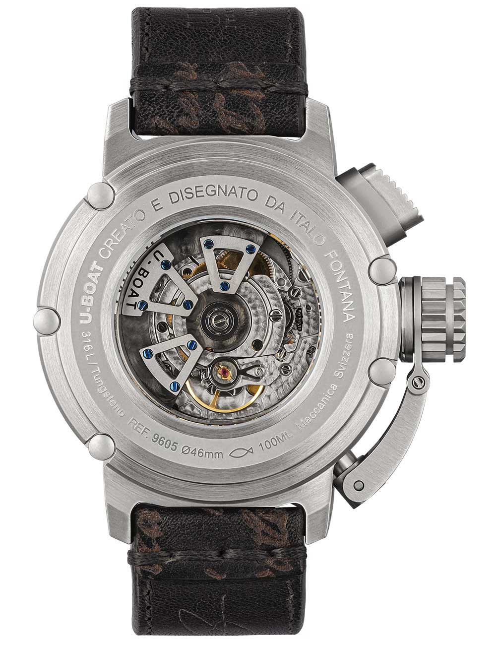 U-Boat 9602 vyriškas laikrodis Chimera 46mm SS blue Automatic 10ATM