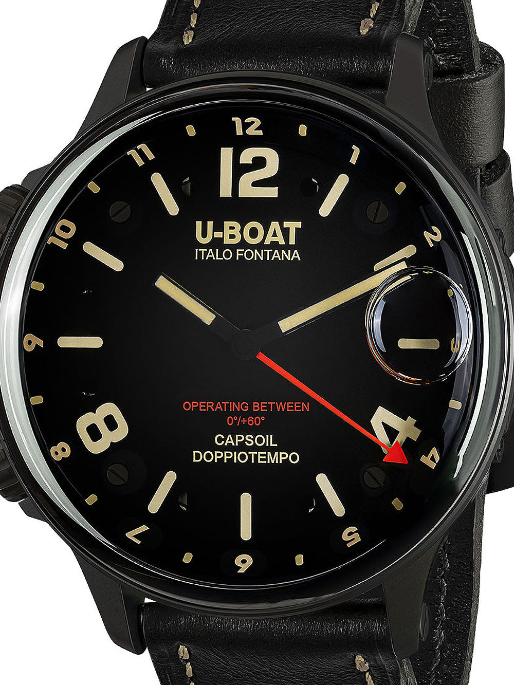 U-Boat 9671 Capsoil Doppiotempo DLC GMT vyriškas laikrodis 55mm 10ATM
