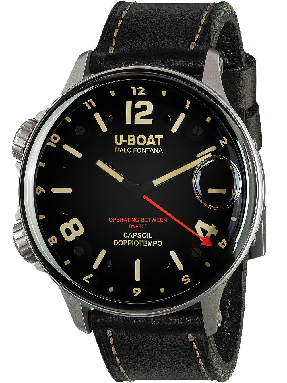 U-Boat 9672 Capsoil Doppiotempo SS GMT vyriškas laikrodis 55mm 10ATM