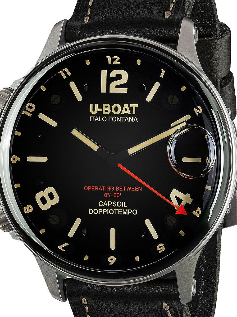 U-Boat 9672 Capsoil Doppiotempo SS GMT vyriškas laikrodis 55mm 10ATM