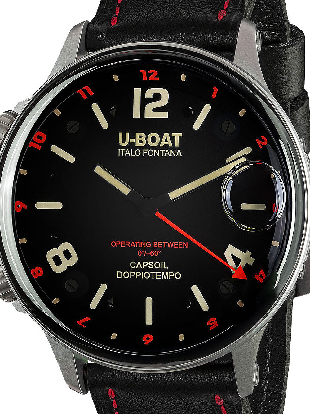 U-Boat 9674 Capsoil Doppiotempo SS GMT vyriškas laikrodis 55mm 10ATM