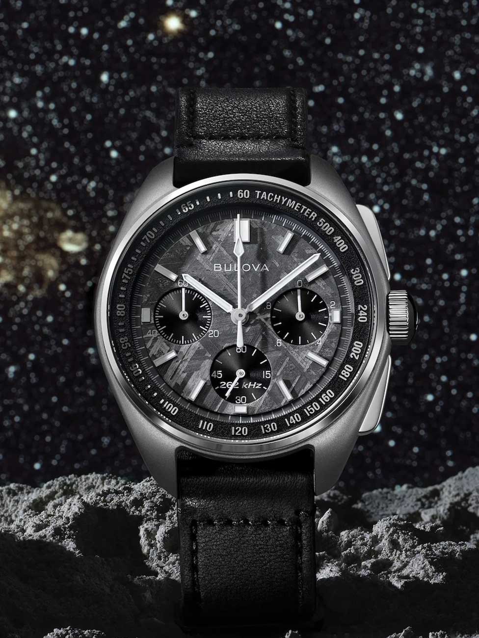 Bulova 96A312 vyriškas laikrodis Lunar Pilot Meteorit Dial Limited Edition 43mm 5ATM