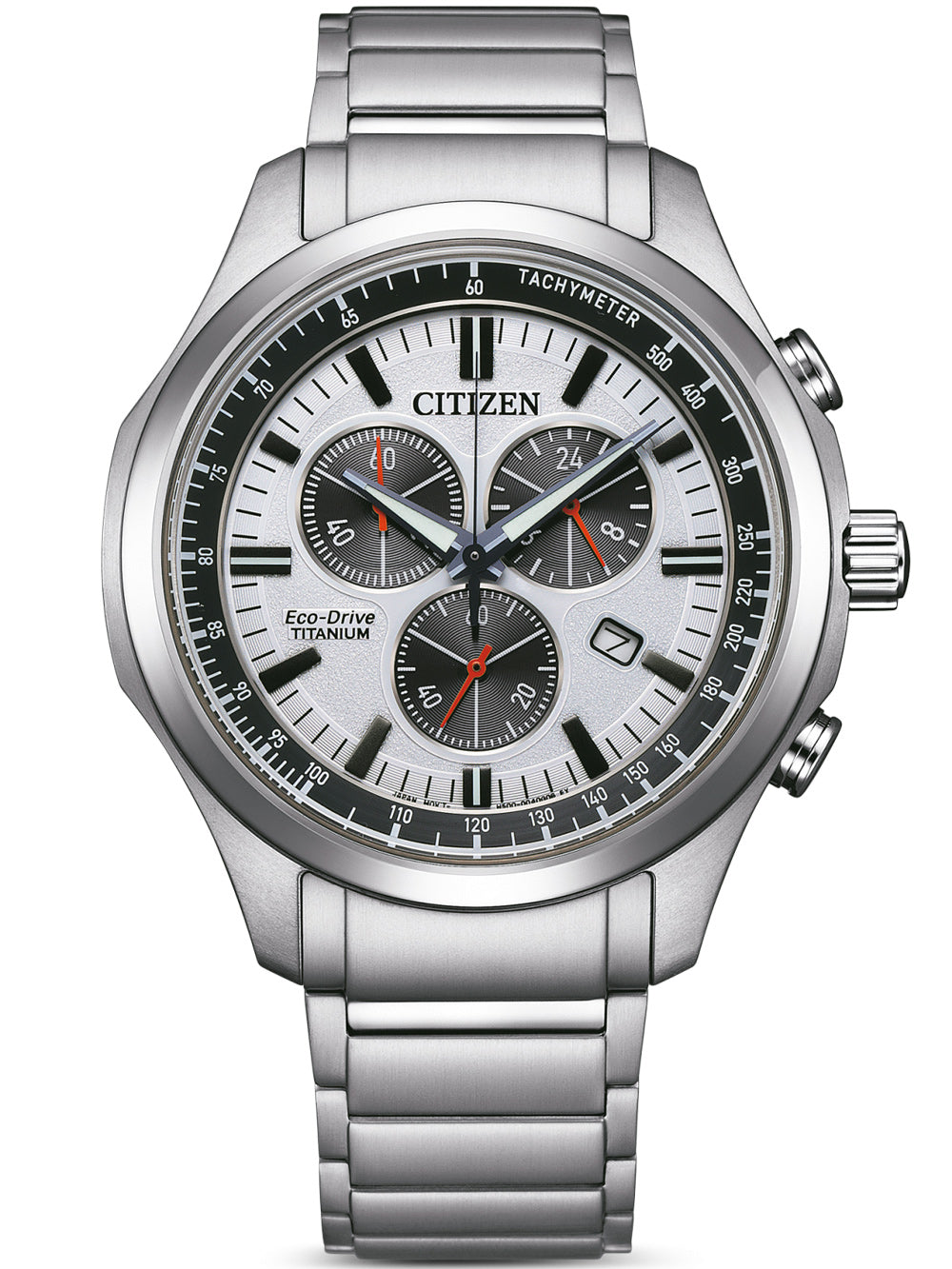 Citizen AT2530-85A Eco-Drive Titanium Chronograph vyriškas laikrodis 43mm 10ATM