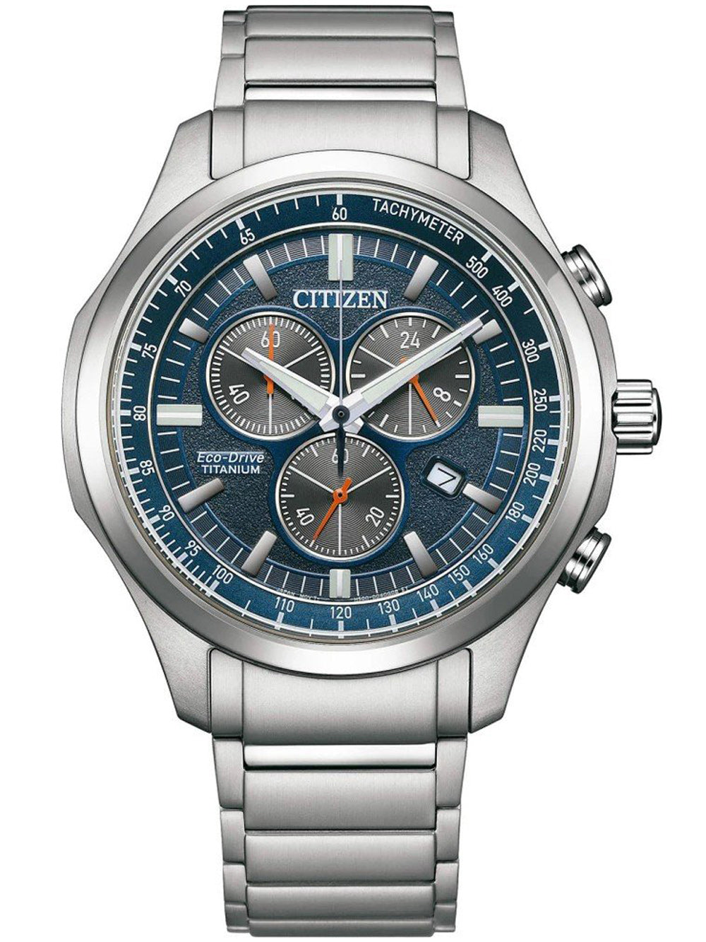 Citizen AT2530-85L Eco-Drive Titanium Chronograph vyriškas laikrodis 43mm 10ATM