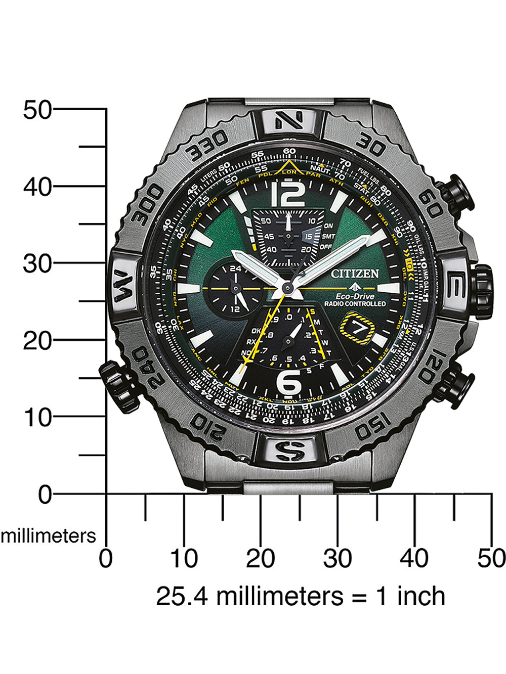 Citizen AT8227-56X Promaster-The Pilot Radio-Controlled Eco-Drive 48mm 20ATM